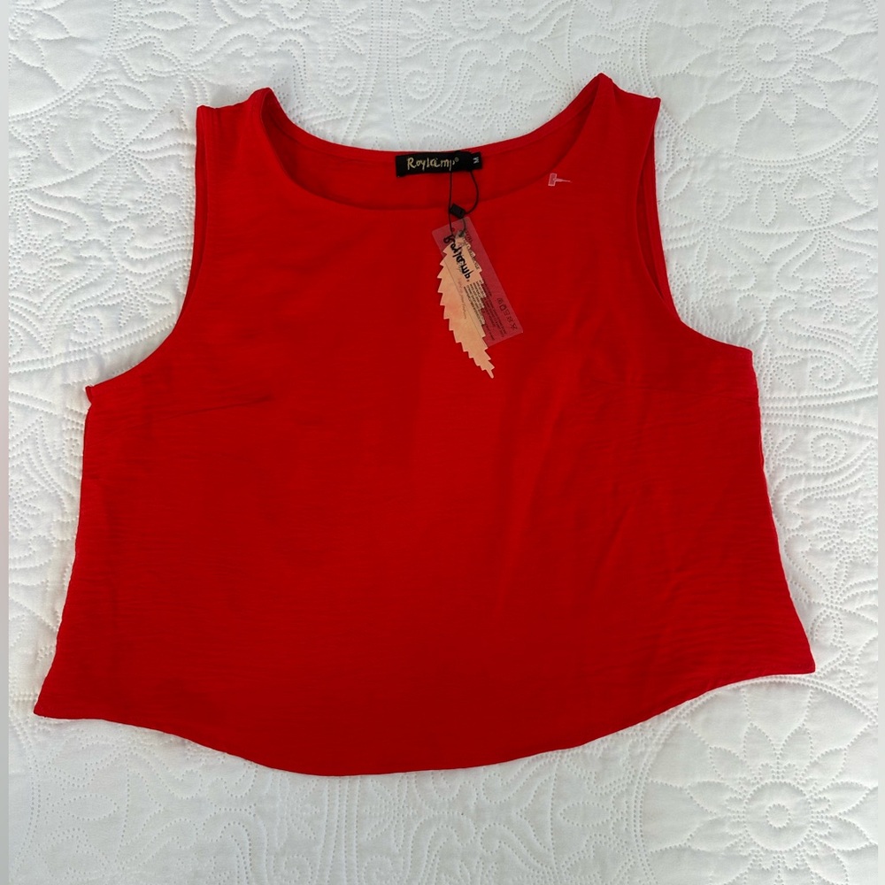 Roylamp short sleeveless red blouse, size M